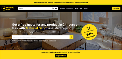 Material Depot Redesign design redesign ui uiux ux website