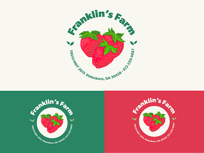 Franklin's Farm Logo design farm logo graphic design logo logo design logos modern logo modern logo design simple logo strawberry logo