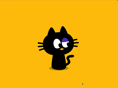 Cat following the mouse animation cat motion graphics ui