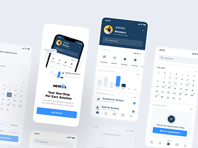 🐾 Petpal • Pet Care Mobile App animal app app design appointment booking calendar design minimal mobile mobile app mobile design pat app pet pet care pet shop solution ui ux vet veteriniary