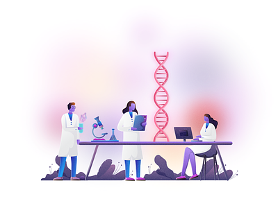 DNA Story Illustration art branding design graphics design illustration landing page man plants uiux