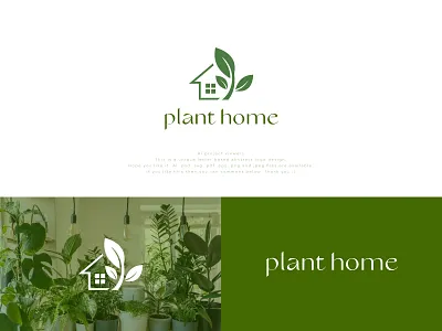 Plant Home Logo Design company logo garden logo garden plant garden shop logo graphic design green home home logo home plant shop home tree house garden logo house plant leaf logo logos natural logo natural plant plant home plant home logo plant shop plant shop logo website logo