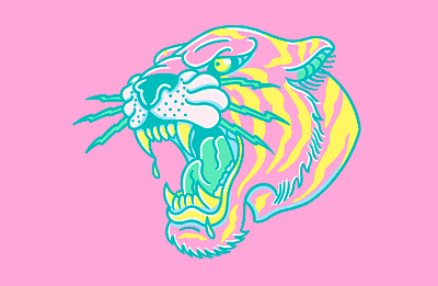 Eye Of Le Tigre animal big cat digital pink tiger