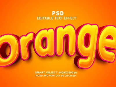 Orange psd 3d editable text effect mango 3d editable text effect text effect