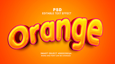 Orange psd 3d editable text effect mango 3d editable text effect text effect