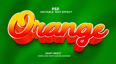 Orange 3d editable text effect PSD orange editable text text effect