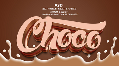 Choco 3d editable text effect PSD choco food choco milk text effect