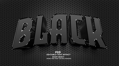 Black 3d editable text effect PSD black 3d editable font black editable text text effect