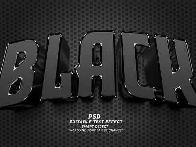 Black 3d editable text effect PSD black 3d editable font black editable text text effect