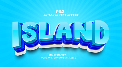 Island 3d editable text effect PSD island font island text effect text effect