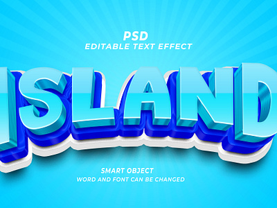 Island 3d editable text effect PSD island font island text effect text effect