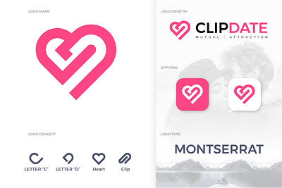 Clip Date Logo Design cd logo clip logo combination mark dating logo heart logo sajjad khan shuvo