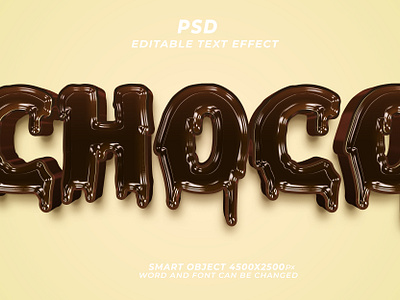 Choco food 3d editable text effect PSD choco food choco milk text text effect