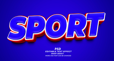 Sport 3d editable text effect PSD template text effect ui