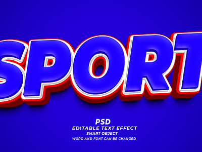 Sport 3d editable text effect PSD template text effect ui