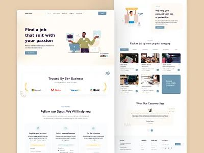 Job Finding site animation bolg card view clean cool design finding footer illustration job jobfindingsite ui ux website