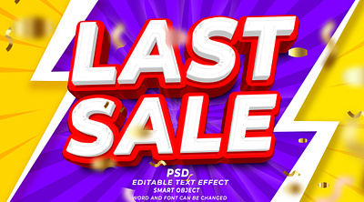 Last sale 3d editable text effect psd template big sale super sale text effect