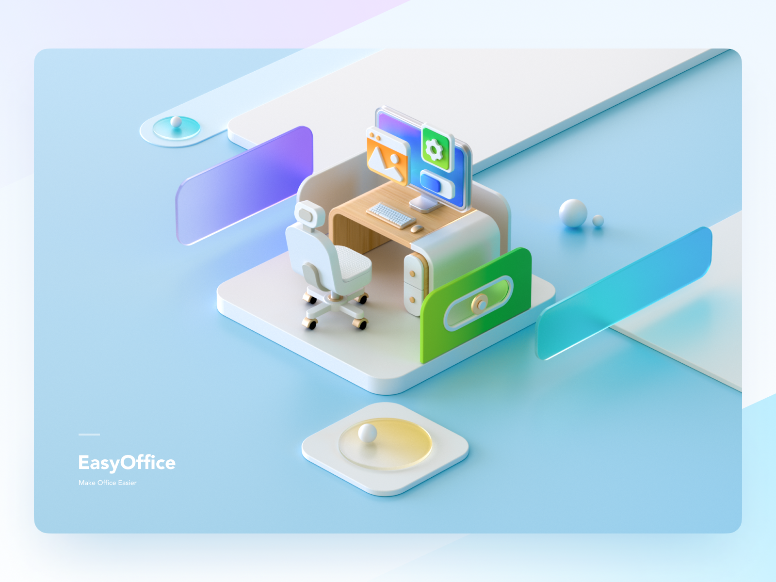 EasyOffice - 3D Banner Design by 星恒JZH on Dribbble