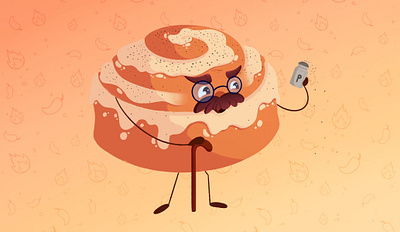 Character for board game. Cinnamon roll bread bright character design childrens book cinnamon roll cute design food illustration kids pepper photoshop spicy sweet