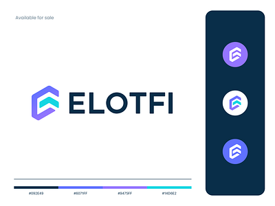 Elotfi logo design analytics branding coding data defi ecommerce financial services fintech identity integration letter letter e logo metrics platform software symbol tech technology triangle