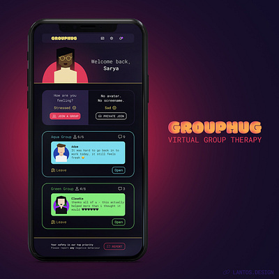 GROUPHUG - App UI Design app ui ux vector