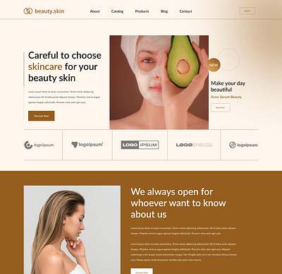 Skin Care Web design Project branding design minimal typography ui web design