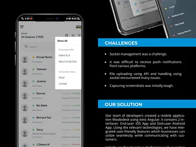 Moobidesk- An Advanced Communication Mobile Application application development design ui ux