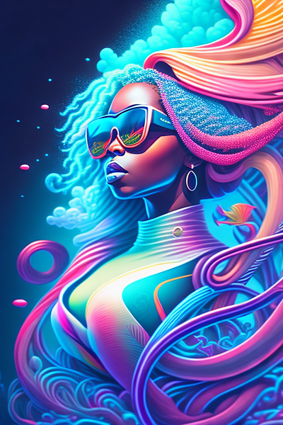 BLue attidude colorful digital illustration sunglasses vibrantcolors