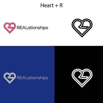 Heart + R brand logo branding high quality logo logo logo design minimal professional