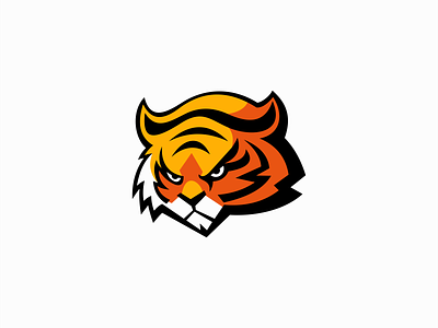 Tiger Logo bengal branding cartoon cat design emblem feline gaming icon identity illustration logo mark mascot orange sports symbol tiger vector wild