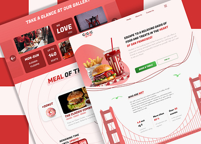 Golden Gate Cafe | Landing Page cafe interface landing page red ui uidesign ux uxdesign website websitedesign