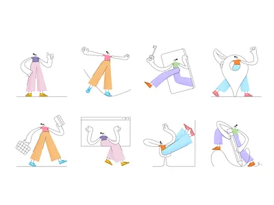 Polly. A free vector illustration set. design flat graphic design illustration ui vector