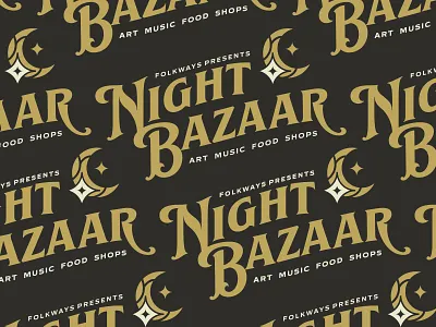 Event Logotype art bazaar branding design event geometric illustration line lineart logo logotype minimal monoline moon music night typography vintage