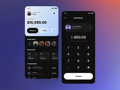 Mobile Banking App Design app design bank bank app banking banking app branding design illustration logo minimal mobile app mobile app design money online bank online wallet send money ui uidesign wallet