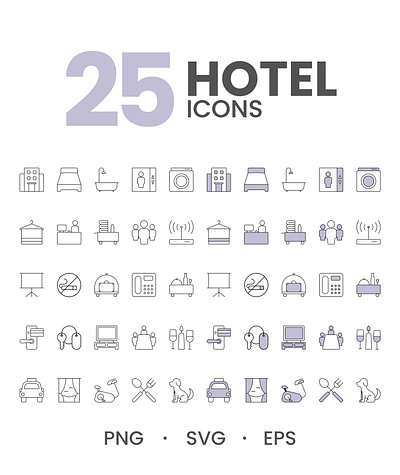 Hotel Icons accomodation amenities branding clean design flat flat icon graphic design hotel hotel icons icon illustration logo travel ui ui ux ux web design website
