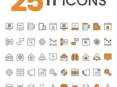IT Icons branding clean design flat flat icon graphic design icon illustration information technology internet it it icons logo server technology ui ux web design website
