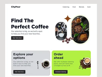 City Pour - Coffee Shop Website Design application application ui branding coffee shop minimalist product product design starbucks trendy mobile app ui ui design ux web design website