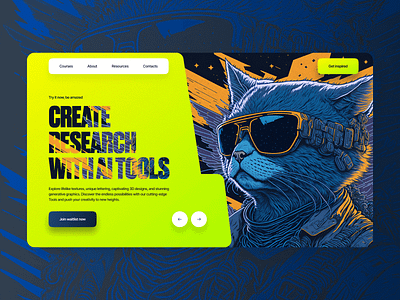 Create research with AI tools | Hero Screen 2d branding create design digitalbutlers graphic design inspiration interface tools typography ui ux web webstudio