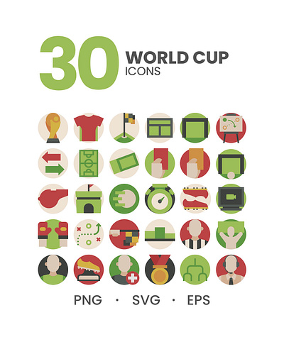 World Cup Icons branding clean competition design flat flat icon football graphic design icon illustration logo soccer sport ui ui ux ux web design website world cup