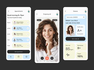 Doctor appointment Mobile app 2d 3d app application branding clinic design doctor figma gotoinc graphic design health healthcare illustration interface medicine mobile app modern ui modern ux ui