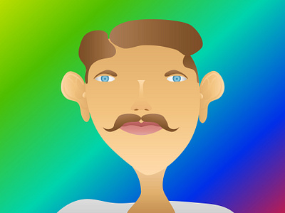 Vector Cartoon Portrait Designing adobe illustrator artwork attractive designing cartoon portrait design drawing ellipse tool gradienting graphic graphic design illustration pen tool pencil designing portrait designing rectangle tool rich moustache man shape builder tool sketching vector visual identity