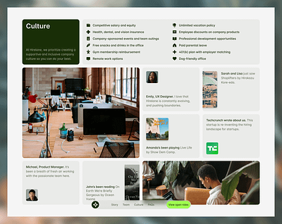 Hirelane career page design framer job board landing page product design ui web app web design