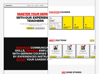 Germanista - Website of German Couses branding design typography ui ux