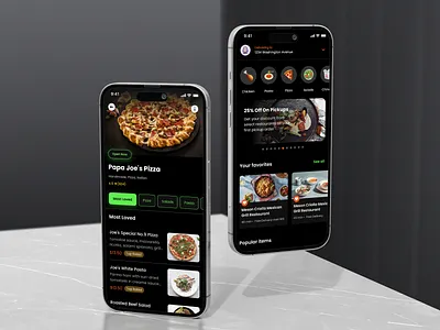 Foodching App - 2019 app clean dark delivery design food order ui