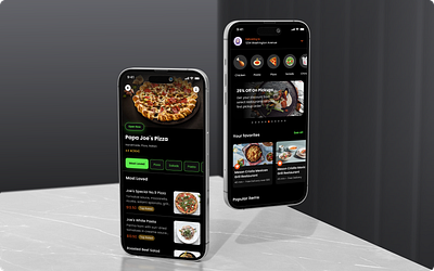 Foodching App - 2019 app clean dark delivery design food order ui