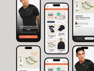 Sportswear App app application apps clean ui ecommerce fashion fashion app jacket nike online shop online store product shoes shopping sport sportswear ui ui design uiux web design