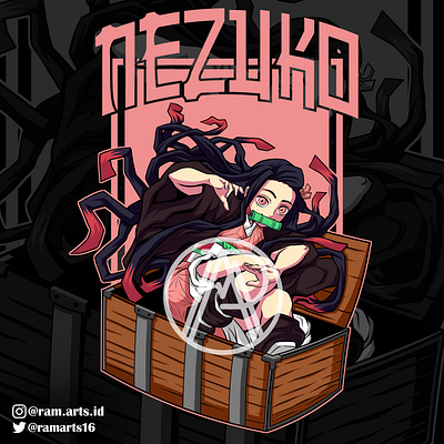 Kamado Nezuko anime design fanart graphic design illustration tshirt