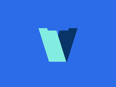 V and Folder Mark blue branding file files folder letter logo mark open opened registry v