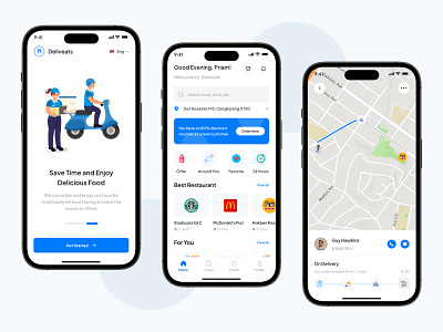 Deliveats - Food Delivery App delivery figma food mobileapp uidesign uxdesign
