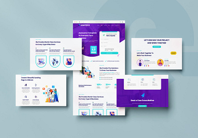 LeadTech - Digital Marketing Agency Landing Page Concept (UI/UX) branding design illustration typography ui ux